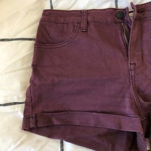 Pacsun Super Stretch Shortie maroon shorts